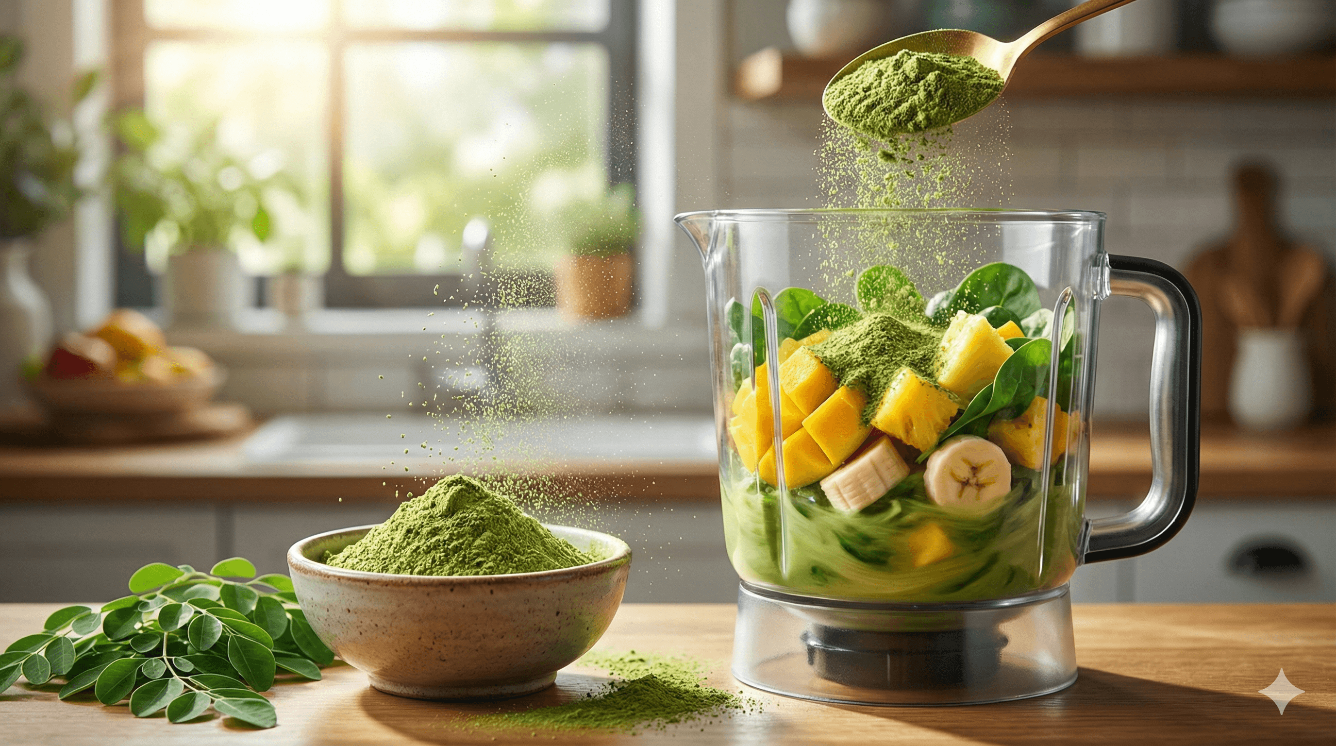 Making juice with Moringa